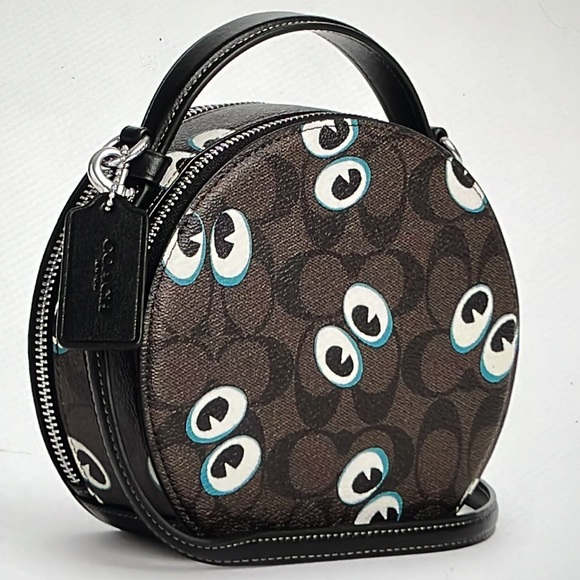 👀 COACH CANTEEN CROSSBODY IN SIGNATURE CANVAS WITH HALLOWEN EYES 👀 NWT 👀 - Picture 11 of 16